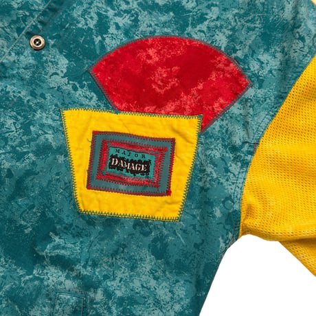 80~90s  “DAMAGE” crazy pattern s/s shirt