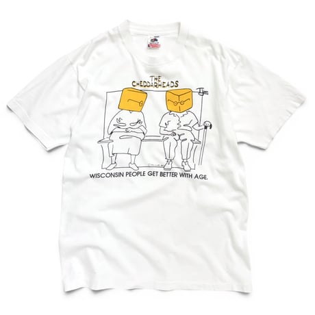 90s "THE cheddarheads" print t-shirt