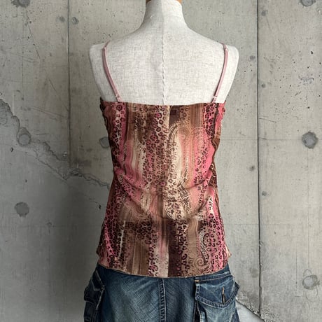 "Xanaka" leopard & glitter design see-through camisole