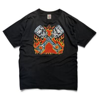 90s motorcicle design skull t-shirt