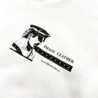 90s "IMAGE LEATHER" print t-shirt