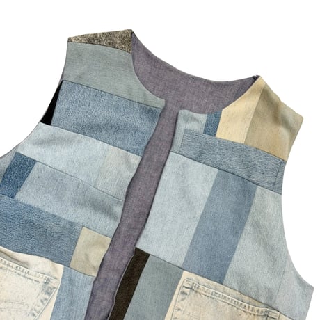 Old handmade design denim vest