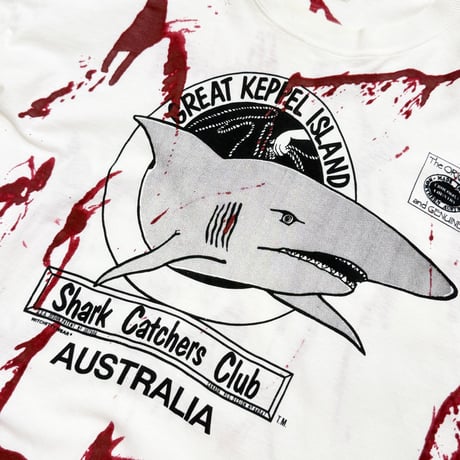 80~90s shark gimmick print t-shirt