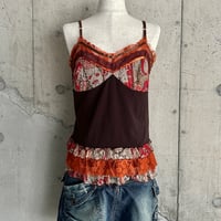 batik & frill design camisole