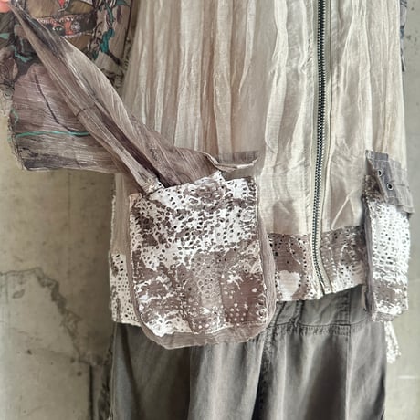 mesh switching see-through jacket