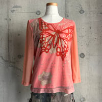 butterfly see-through L/S tops