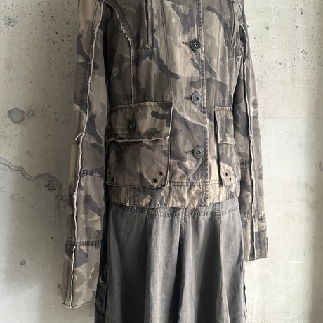 embroidery & camouflage patterned jacket