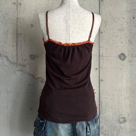 batik & frill design camisole