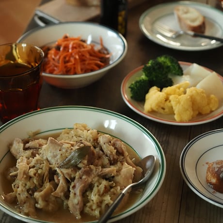 【M072gr】パンとごはんと... いつもの DEEP PLATE グリーン