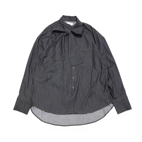 | DENIM LIKE BOW-TIE BLOUSE eucal