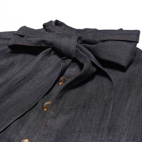 | DENIM LIKE BOW-TIE BLOUSE eucal