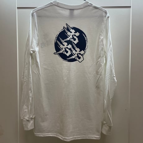六六六　日の丸ロンT 白×黒