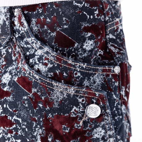 GUAPI Wine Red Laser Velvet Shorts (Black)｜グアピ ワイン レッド レーザー ベルベット ショーツ（ブラック)