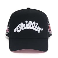 CHILLIN' 5panel Cap Japan 3rd (Black / Pink) | チリン ファイブパネル キャップ ジャパン サード（ブラック / ピンク）
