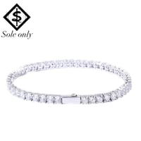 $ole only CZ Diamond 4mm Tennis Chain Bracelet (Silver7”8”)｜ソールオンリー CZ ダイヤモンド 4mm テニスチェーン ブレスレット