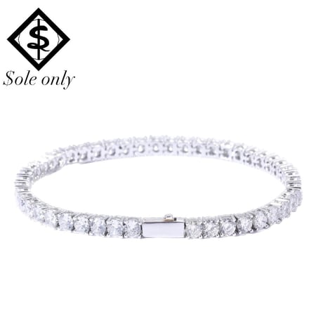 $ole only CZ Diamond 4mm Tennis Chain Bracelet (Silver7”8”)｜ソールオンリー CZ ダイヤモンド 4mm テニスチェーン ブレスレット
