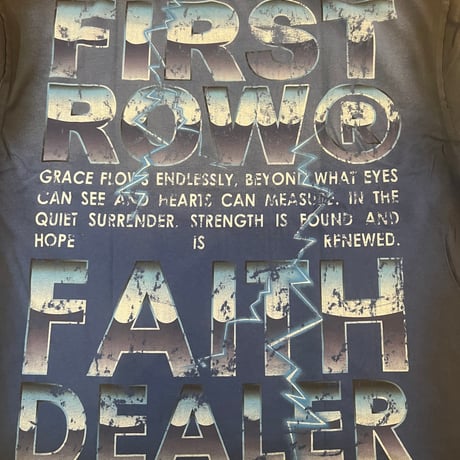FIRST ROW FAITH DEALER GRAFFITI TEE (Blue)｜ファーストロウ フェイス ディーラー グラフィティ Tシャツ（ブルー）