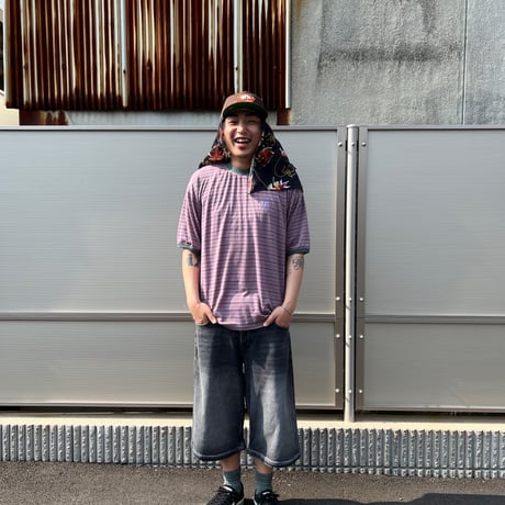 JOHN SOFIA RINGER BORDER SS TEE (LT. PURPLE)｜ジョンソフィア リンガー ボーダー ショートスリーブ ティー（ライトパープル）