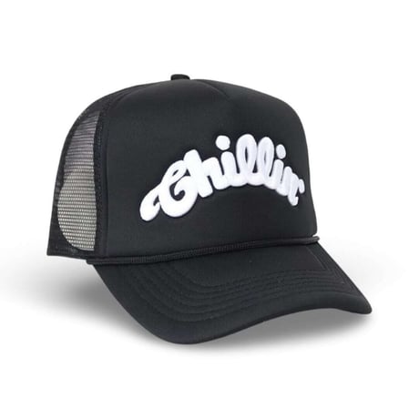 CHILLIN’ Logo 5panel Mesh Cap (Black)｜チリン ロゴ 5パネルメッシュキャップ（ブラック）