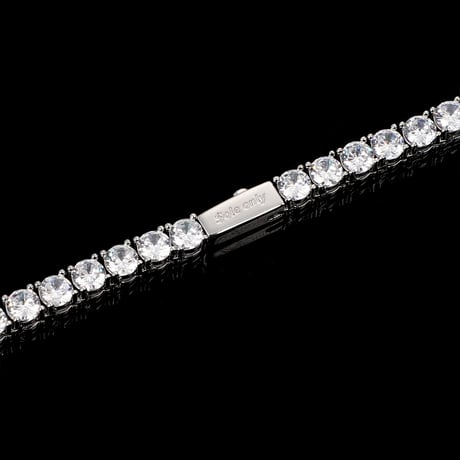 $ole only CZ Diamond 4mm Tennis Chain Bracelet (Silver7”8”)｜ソールオンリー CZ ダイヤモンド 4mm テニスチェーン ブレスレット