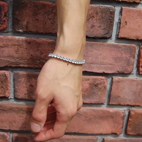 $ole only CZ Diamond 4mm Tennis Chain Bracelet (Silver7”8”)｜ソールオンリー CZ ダイヤモンド 4mm テニスチェーン ブレスレット