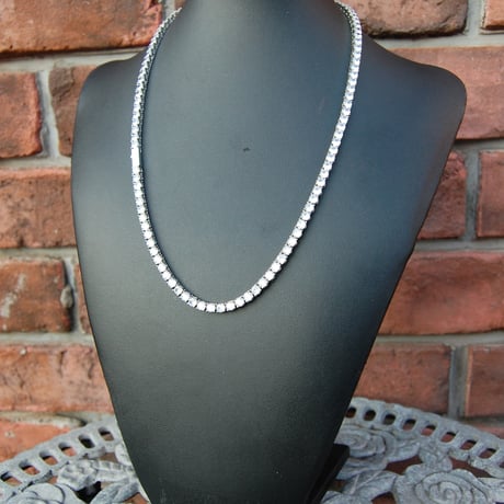$ole only CZ Diamond 4mm Tennis Chain Necklace (Silver18”22”)｜ソールオンリー CZダイヤモンド 4mmテニスチェーンネックレス