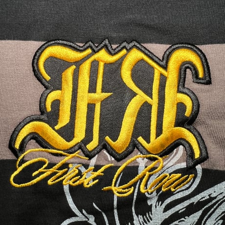 FIRST ROW FIRST ROW CLUB STUDDED CREST HOODIE (GRAY) | ファースト ロウ ファースト ロウ クラブ スタデッド クレスト フーディー（グレー）