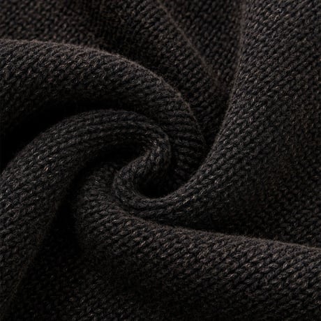 SUPPLIER Washed Triple Cross Leather Patch Crew Knit (Black)｜サプライヤー トリプル クロス レザー パッチ クルー ニット（ブラック）