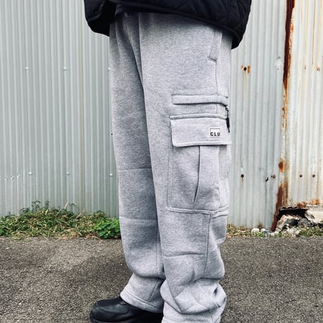 PRO CLUB Heavyweight Basic Open Leg Cargo Sweatpant (HGY)｜プロクラブ ヘビーウェイト カーゴ スウェットパンツ（ヘザーグレー）