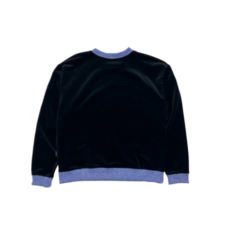 JOHN SOFIA Velour Crewneck (Black&Purple)｜ジョンソフィア ベロア クルーネック（ブラック&パープル)