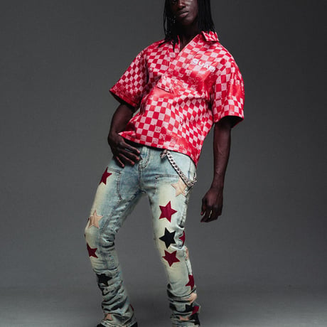 GUAPI Wine Red Vintage Stars Denim (Blue)｜グアピ ワイン レッド ヴィンテージ スターズ デニム（ブルー）