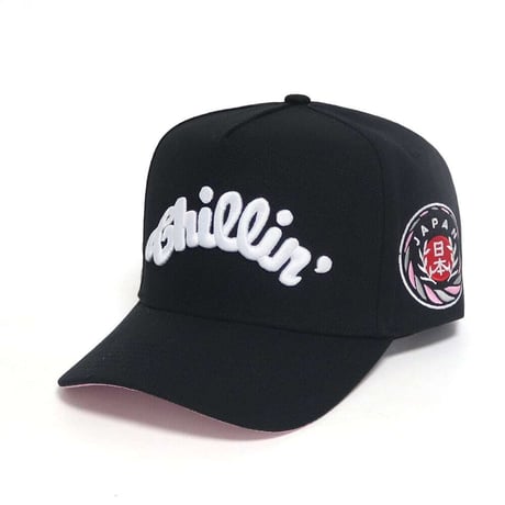 CHILLIN' 5panel Cap Japan 3rd (Black / Pink) | チリン ファイブパネル キャップ ジャパン サード（ブラック / ピンク）