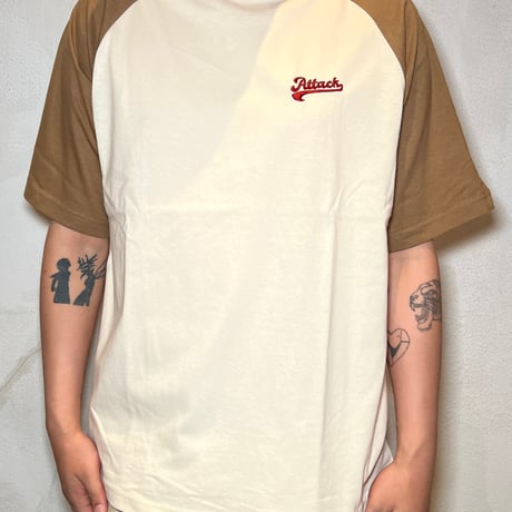 ATTACK ORIGINAL “Attack Sports” Raglan Tee (Beige)｜アタック オリジナル “アタックスポーツ” ラグラン ティー（ベージュ)