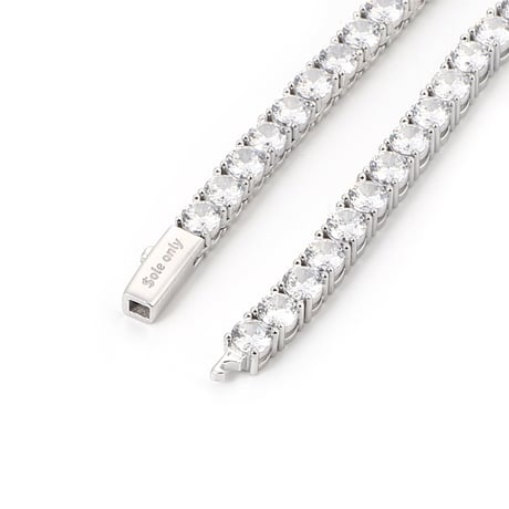 $ole only CZ Diamond 4mm Tennis Chain Bracelet (Silver7”8”)｜ソールオンリー CZ ダイヤモンド 4mm テニスチェーン ブレスレット