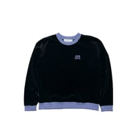 JOHN SOFIA Velour Crewneck (Black&Purple)｜ジョンソフィア ベロア クルーネック（ブラック&パープル)