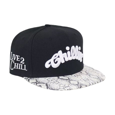 CHILLIN' Python Baseball Cap (Black / White)｜チリン パイソン ベースボール キャップ（ブラック／ホワイト）