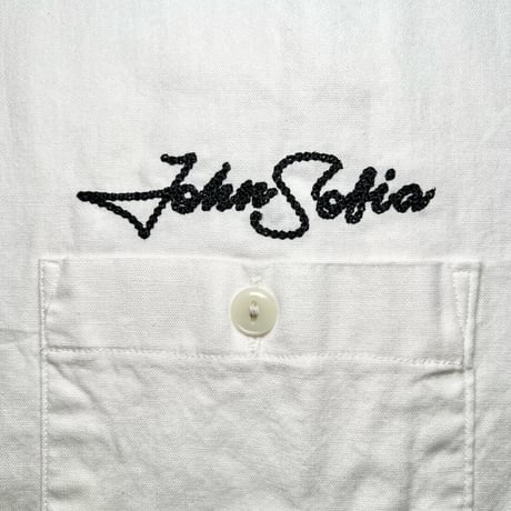 JOHN SOFIA “Staff Uniform” LS Chambray Shirt (WHITE) | ジョンソフィア スタッフユニフォーム ロングスリーブ シャンブレーシャツ（ホワイト）