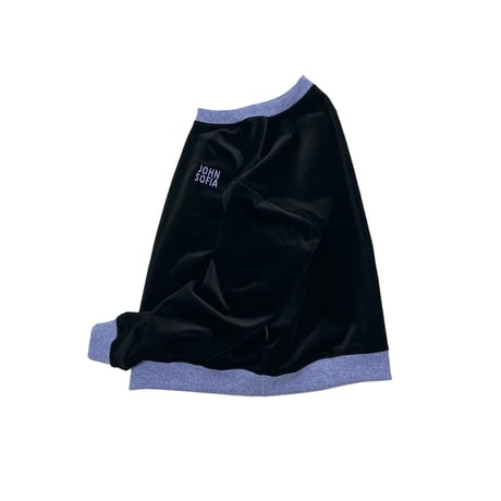 JOHN SOFIA Velour Crewneck (Black&Purple)｜ジョンソフィア ベロア クルーネック（ブラック&パープル)