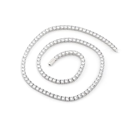 $ole only CZ Diamond 4mm Tennis Chain Necklace (Silver18”22”)｜ソールオンリー CZダイヤモンド 4mmテニスチェーンネックレス