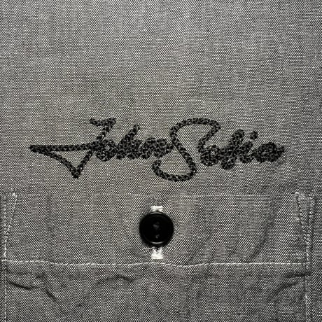 JOHN SOFIA “Staff Uniform” LS Chambray Shirt (BLACK) | ジョンソフィア スタッフユニフォーム ロングスリーブ シャンブレーシャツ（ブラック）
