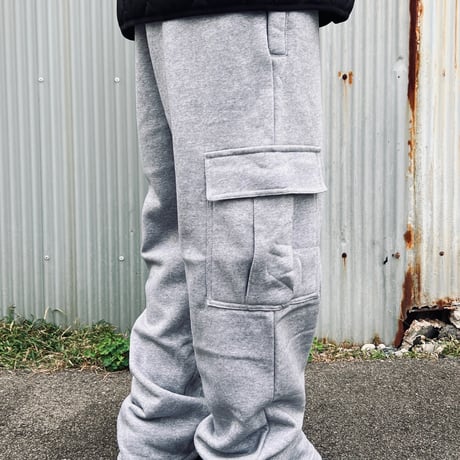 PRO CLUB Heavyweight Basic Open Leg Cargo Sweatpant (HGY)｜プロクラブ ヘビーウェイト カーゴ スウェットパンツ（ヘザーグレー）