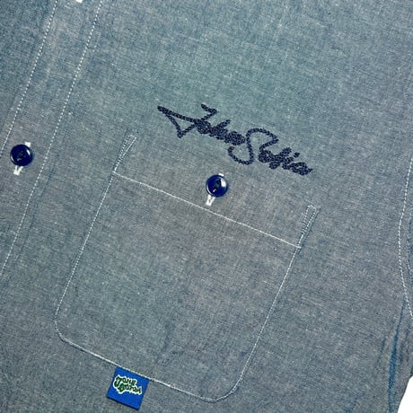 JOHN SOFIA “Staff Uniform” LS Chambray Shirt (NAVY) | ジョンソフィア スタッフユニフォーム ロングスリーブ シャンブレーシャツ（ネイビー）