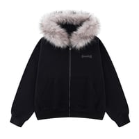 SUPPLIER Faux Fur Cross Zip Hoodie (BLACK) | サプライヤー フォーファー クロス ジップフーディー（ブラック）