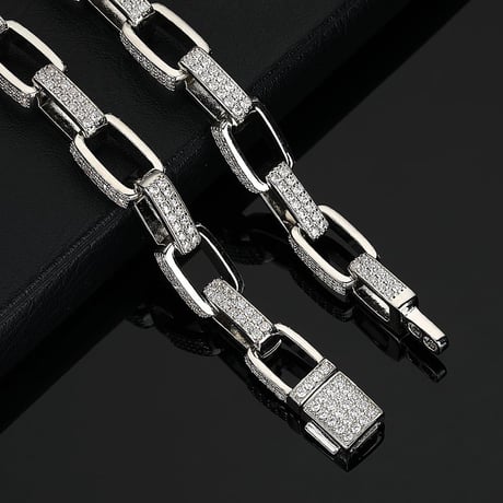 $ole only CZ Diamond Box Chain Bracelet (Silver)｜ソールオンリー CZ ダイヤモンド ボックスチェーン ブレスレット（シルバー）