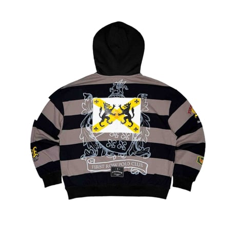 FIRST ROW FIRST ROW CLUB STUDDED CREST HOODIE (GRAY) | ファースト ロウ ファースト ロウ クラブ スタデッド クレスト フーディー（グレー）