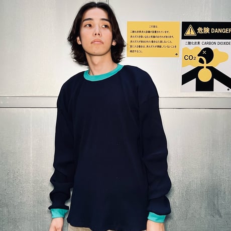 JOHN SOFIA Ringer Rib Knit (Navy) | ジョンソフィア リンガー リブニット（ネイビー)