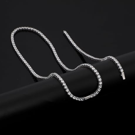 $ole only CZ Diamond 4mm Tennis Chain Bracelet (Silver7”8”)｜ソールオンリー CZ ダイヤモンド 4mm テニスチェーン ブレスレット