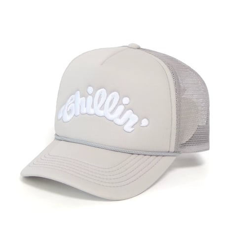 CHILLIN' Logo 5panel Mesh Cap (Grey) | チリン ロゴ ファイブパネル メッシュ キャップ（グレー）