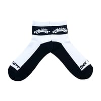 CHILLIN' Logo Socks “Low” (Black / White) | チリン ロゴ ソックス “ロー”（ブラック／ホワイト）