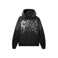 REVENGE × JUICE WRLD DOVE DISTRESSED TREATED HOODIE (BLACK/WHITE)｜リベンジ ×ジュース・ワールド  フーディー（ブラック／ホワイト）